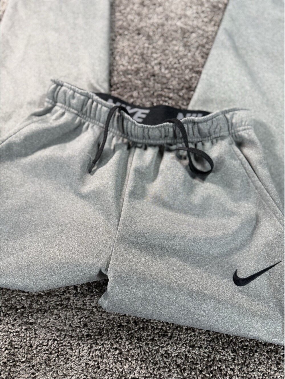 Nike Pants Mens Small Gray Dri FIT Fleece Sweatpants Athletic Warm Up Training